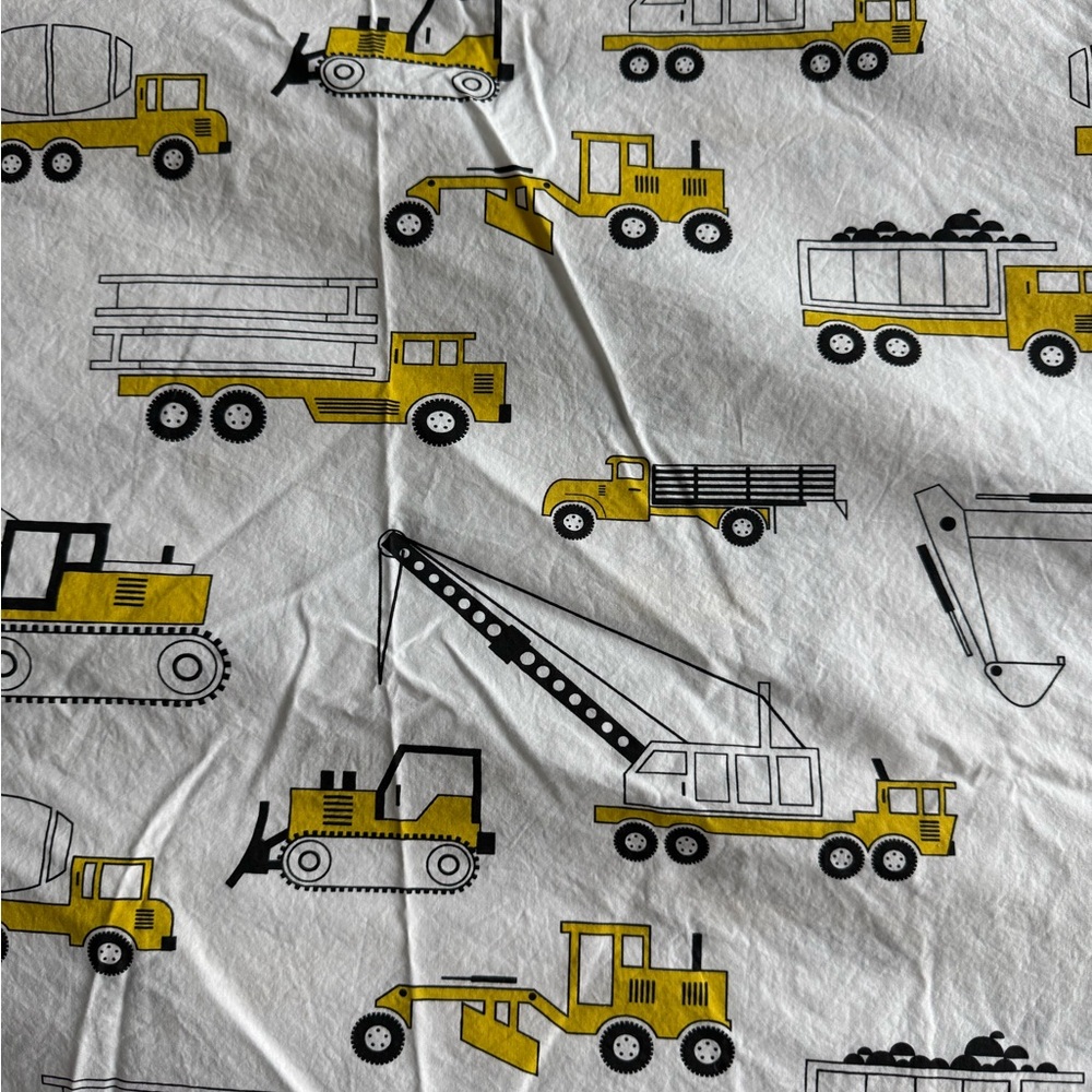 Construction Trucks Duvet Twin Land of Nod Organic Cotton Kids